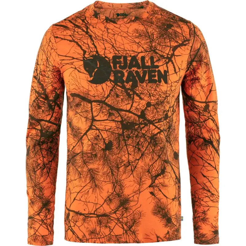 Taniej Bluza myśliwska męska Fjallraven Värmland Wool LS - Orange Multi Camo