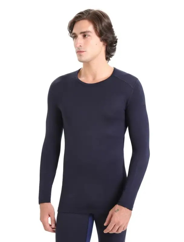 Ograniczona ilość Bluza termoaktywna męska Icebreaker Merino 260 Tech LS Crewe - Midnight Navy