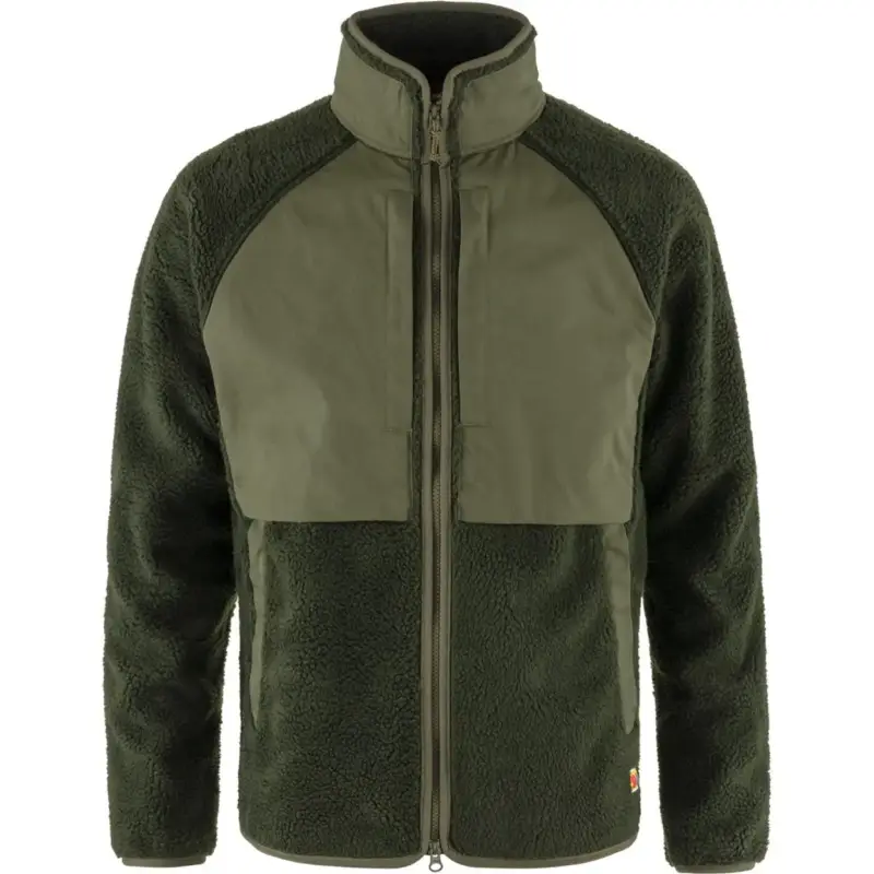 Niska cena Polar męski Fjallraven Vardag Pile Jacket - Deep Forest/Laurel Green