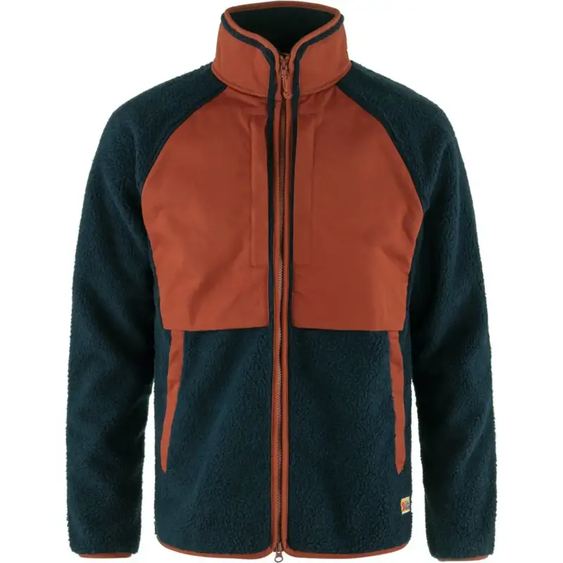 Polar męski Fjallraven Vardag Pile Jacket - Navy/Autumn Leaf Zniżka