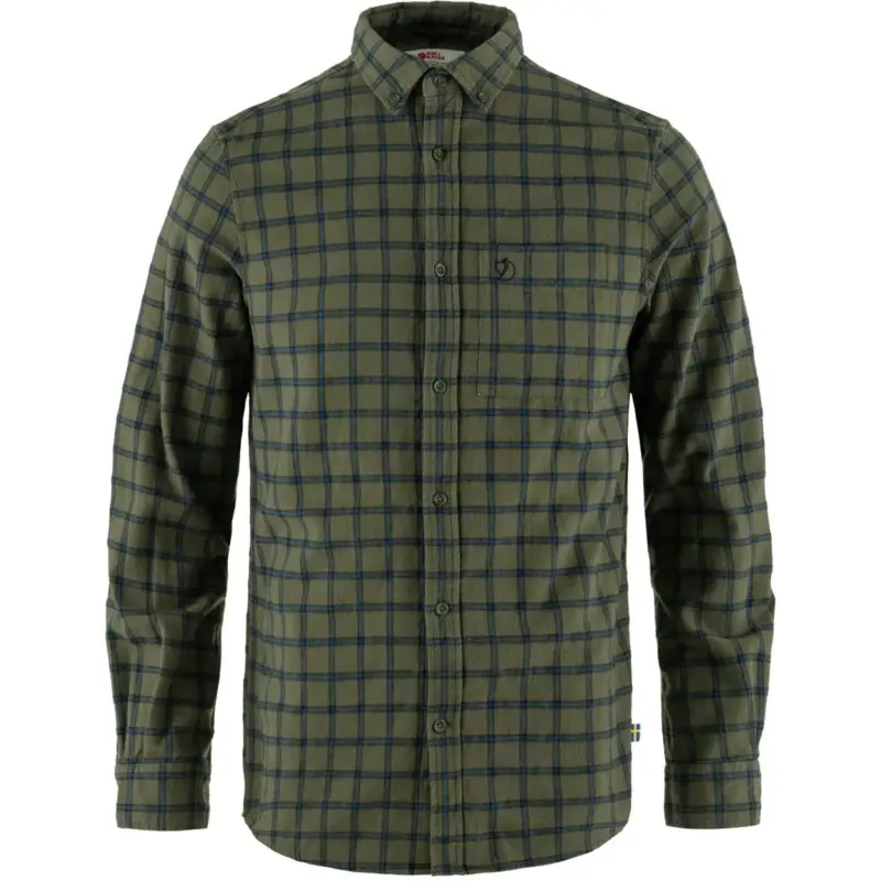 Okazja Koszula flanelowa męska Fjallraven Övik Flannel Shirt - Laurel Green/Indigo Blue