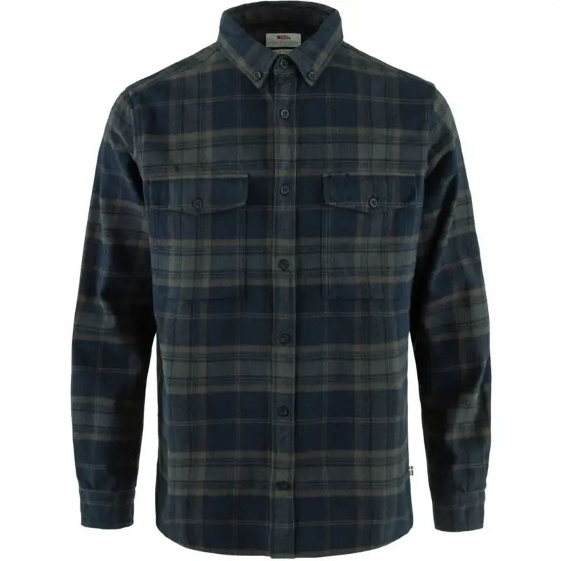 Koszula flanelowa męska Fjallraven Övik Twill Shirt - Dark Navy/Basalt Tylko do końca tygodnia