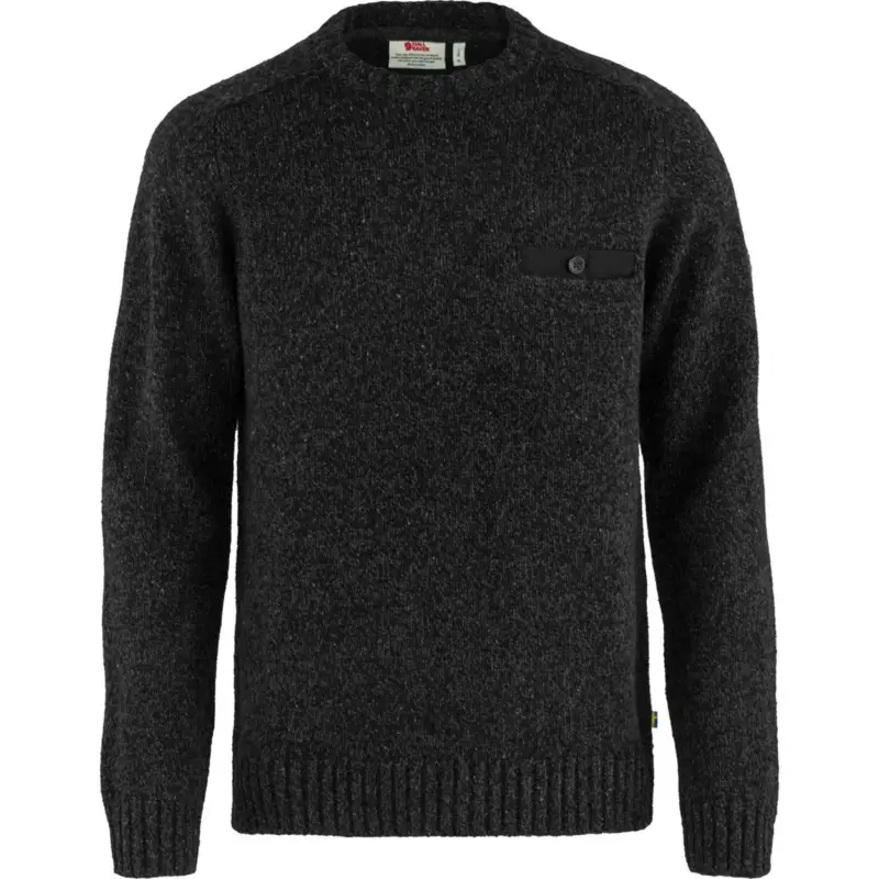 Wyjątkowa oferta Sweter wełniany męski Fjallraven Lada Round-Neck Sweater - Black