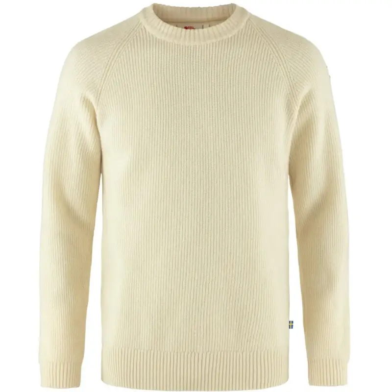 Bezpieczna płatność Sweter wełniany męski Fjallraven Övik Rib Sweater - Chalk White