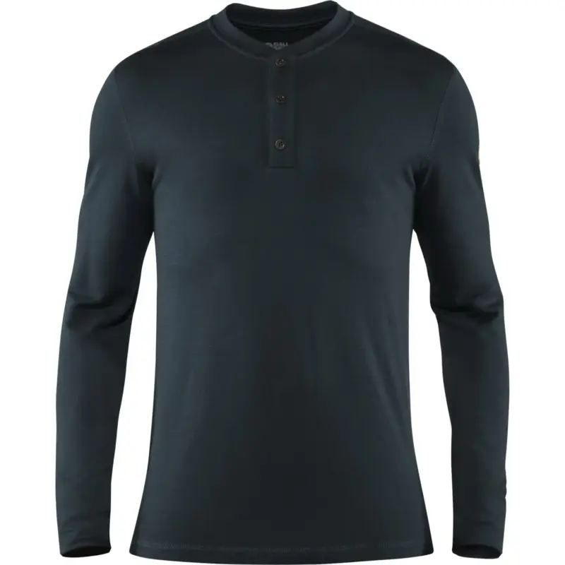 Szybka wysyłka Koszulka wełniana męska Fjallraven Singi Merino Henley - Dark Navy