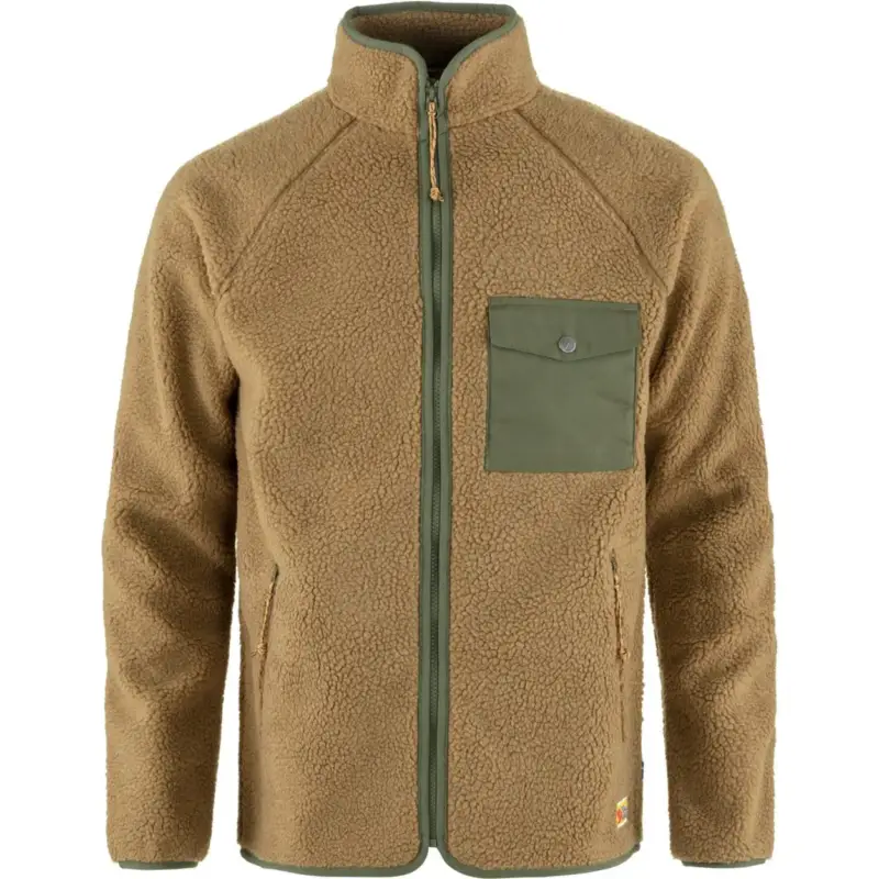 Polar męski Fjallraven Vardag Pile Fleece - Buckwheat Brown/Laurel Green Wybór klientów