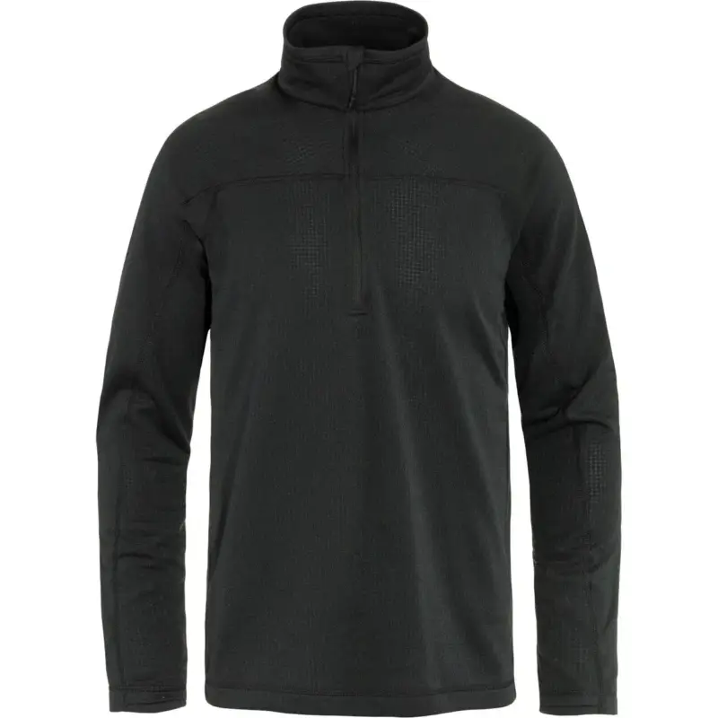 Polar męski Fjallraven Abisko Lite Fleece Half Zip - Black Rabat