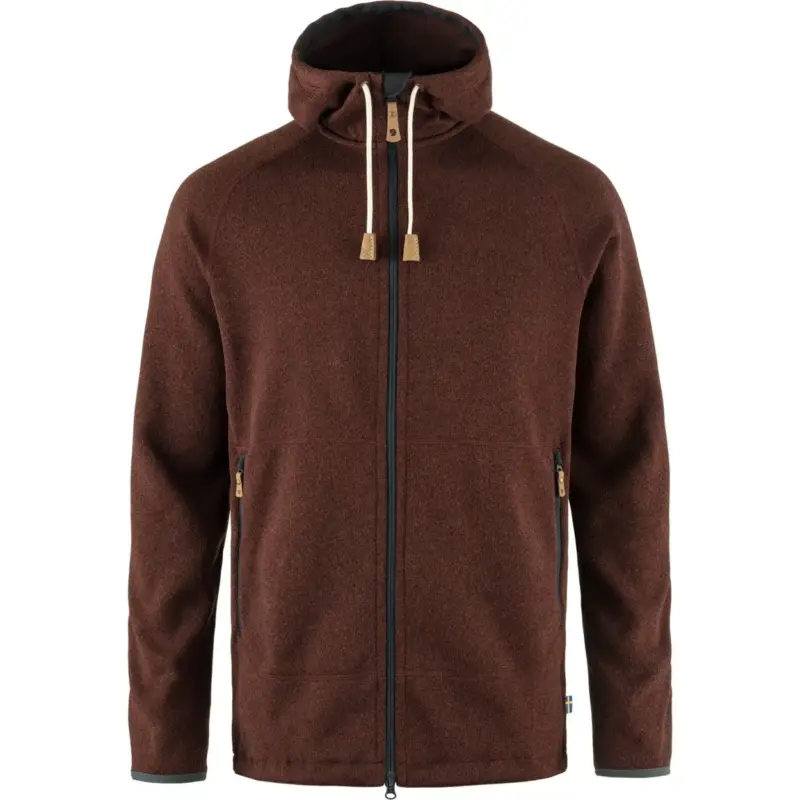 Polar męski Fjallraven Övik Fleece Hoodie - Autumn Leaf Najlepsza cena