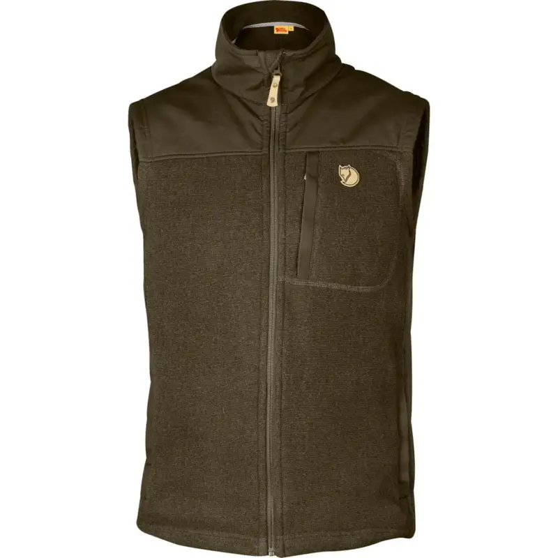 Kamizelka polarowa męska Fjallraven Buck Fleece Vest - Dark Olive Szybka dostawa