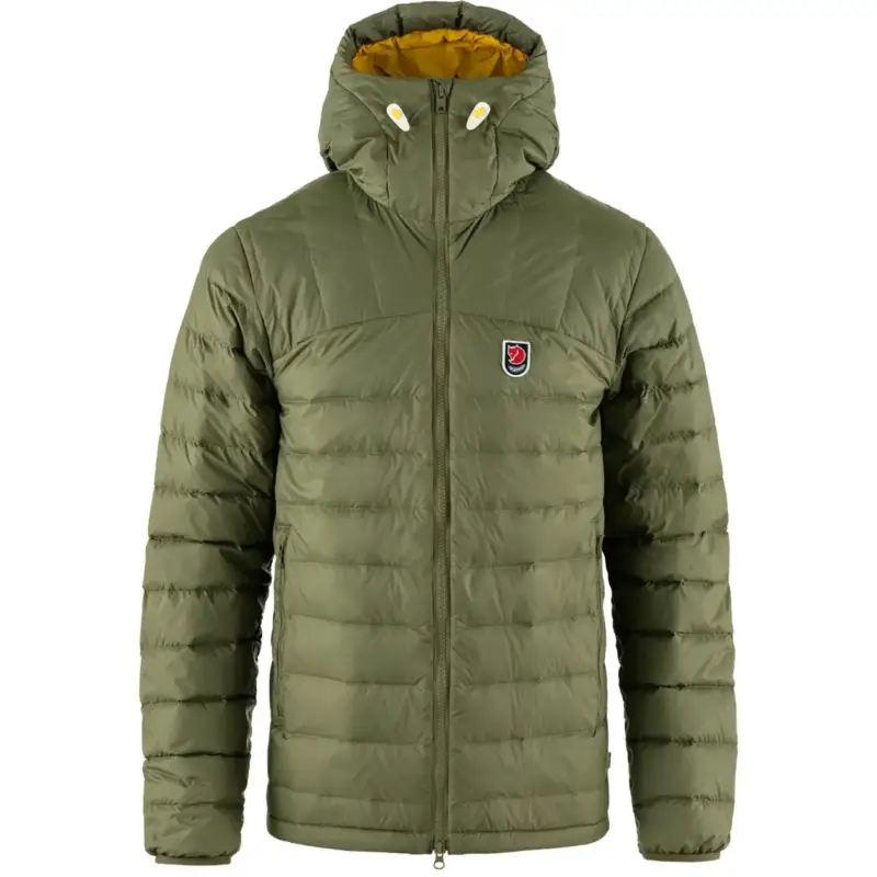 Kurtka puchowa męska Fjallraven Expedition Pack Down Hoodie - Green/Mustard Yellow Ostatnie sztuki