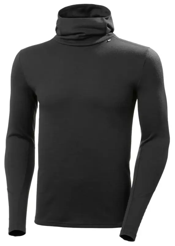 Bluza termoaktywna z merynosa męska Helly Hansen LIFA MERINO MIDWEIGHT HOODIE - Black Rabat