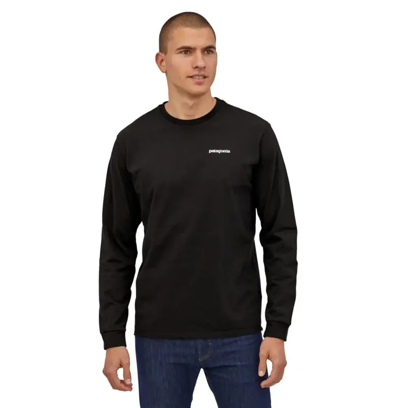 Tani Bluza szybkoschnąca męska Patagonia P-6 Logo Responsibili-Tee® - Black