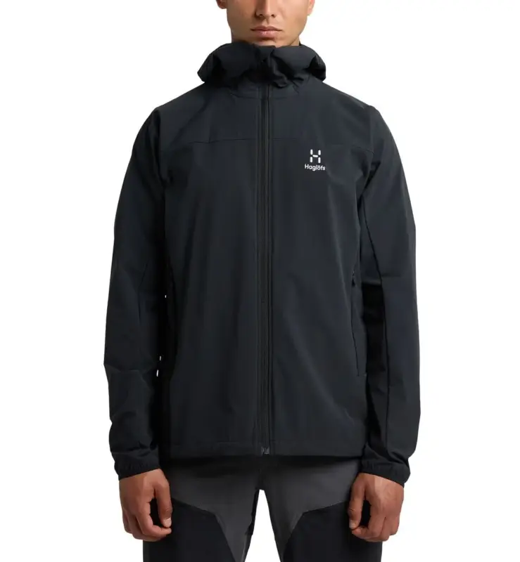 Taniej Kurtka softshellowa męska Haglöfs Morän Softshell Hood - True Black