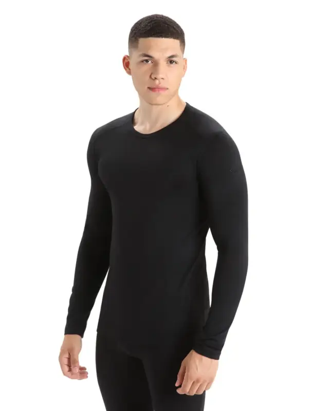 Bluza termoaktywna męska Icebreaker Merino 200 Oasis LS Crewe - Black Tani