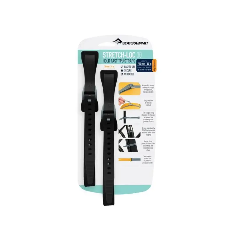 Pasy mocujące Stretch-Loc 30 - 20Mm X 750Mm - 2 Pack - Black Okazja