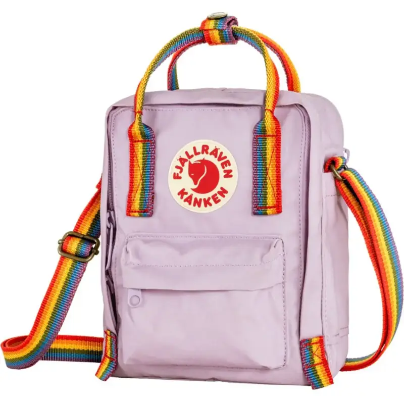 Zamów teraz Torba miejska Fjallraven Kånken Rainbow Sling - Pastel Lavender/Rainbow Pattern