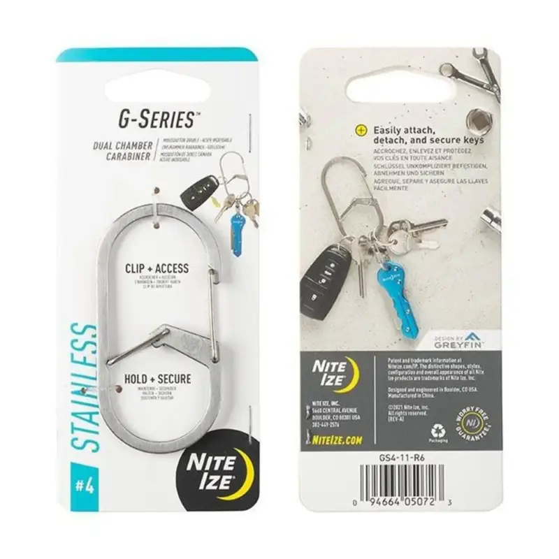 Karabińczyk podwójny Nite Ize G-Series #4 Stalowy - Srebrny Tylko dziś