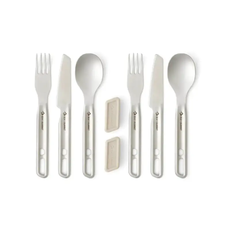 Dostępne od ręki Zestaw sztućców kempingowych Detour Stainless Steel Cutlery Set (2 Person, 6 Piece)