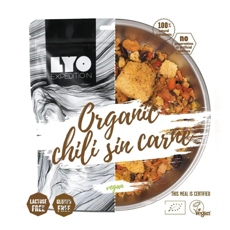 Wybór klientów Lyofood danie wegańskie mała porcja - Eko Chili Sin Carne z Polentą