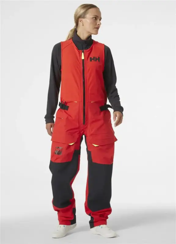 Kombinezon żeglarski damski Helly Hansen ÆGIR RACE SALOPETTE 2.0 - Alert Red Hit sprzedaży